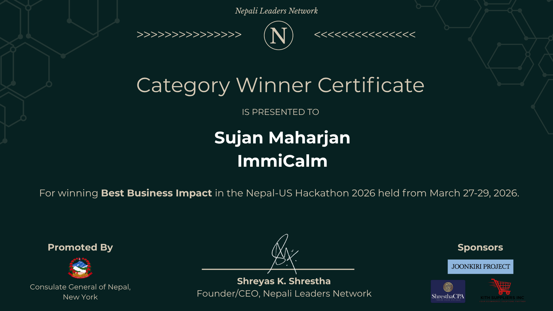 Best Business Impact Award